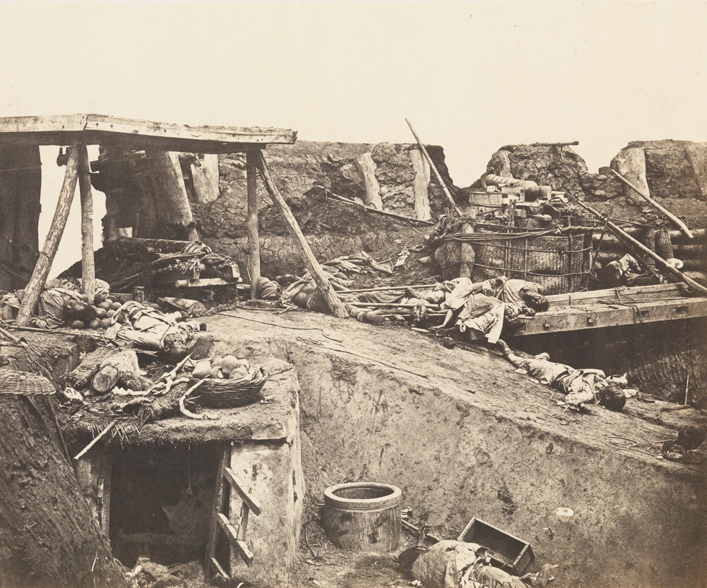 FELICE BEATO (1832-1909) A series of three photographs taken inside Taku Fort, Peking (Beijing) after its capture by Anglo-French troo